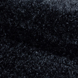 Yumuşak parlak dokuma düz Shaggy Halı 5 cm hav pastel Siyah