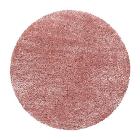 Yuvarlak yumuşak parlak dokuma düz Shaggy Halı 5 cm hav pastel Rose Pembe